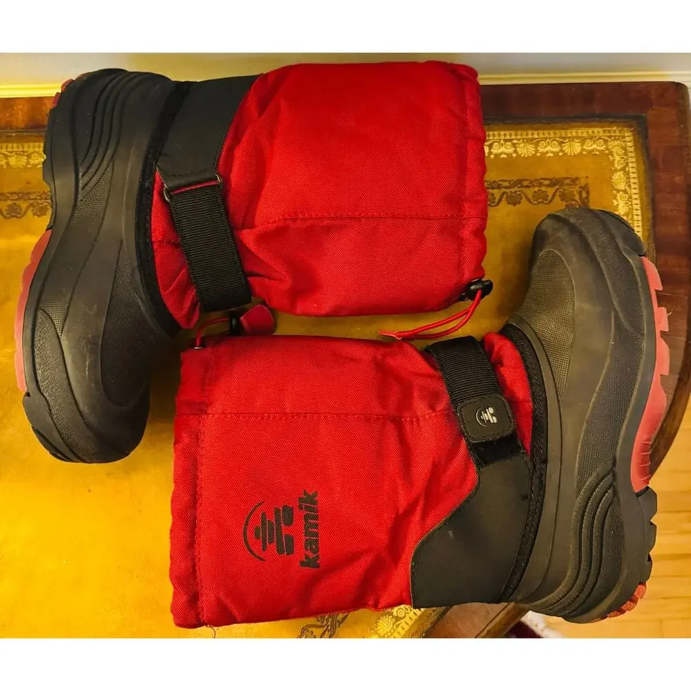 Kamik Rocket Cold Weather Sturdy Winter Snow Waterproof Red Canada Youth Boots 5